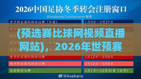 (预选赛比球网视频直播网站)，2026年世预赛观赛指南，这4个网站免费又高清