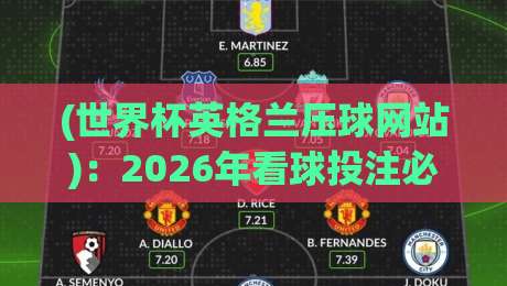 (世界杯英格兰压球网站):2026年看球投注必备指南