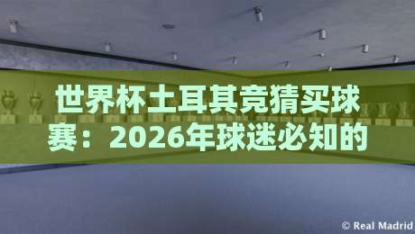 世界杯土耳其竞猜买球赛:2026年球迷必知的合法投注渠道与策略